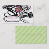 不完全な裁縫の概念のピンクの針差しの裁縫婦 名刺 (正面/裏面)