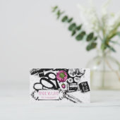 不完全な裁縫の概念のピンクの針差しの裁縫婦 名刺 (スタンド正面)