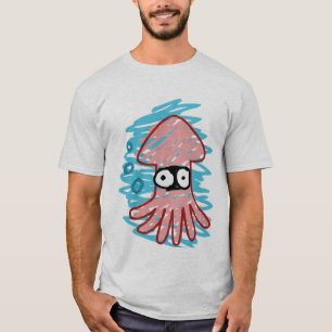 不完全に引き分けのイカのワイシャツ Tシャツ