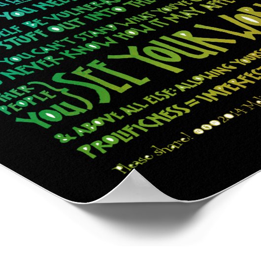 不完全主義のマニフェストのポスター – ブラックレインボー ポスター (角)