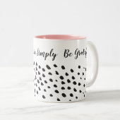 不完全絵を描なDABSかわいいおもしろいモダン ミニマル ツートーンマグカップ (正面右)