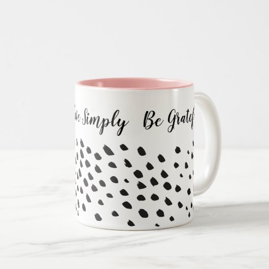 不完全絵を描なDABSかわいいおもしろいモダン ミニマル ツートーンマグカップ (正面右)