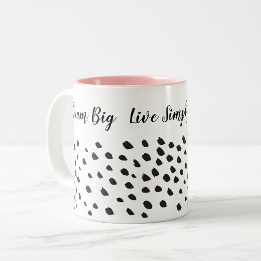 不完全絵を描なDABSかわいいおもしろいモダン ミニマル ツートーンマグカップ (正面左)