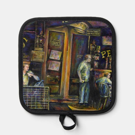 不定形幽霊のよく出るの影によって 鍋敷き (正面)