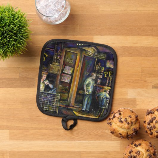 不定形幽霊のよく出るの影によって 鍋敷き (トップダウン)