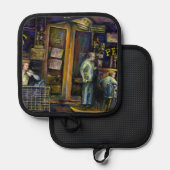 不定形幽霊のよく出るの影によって 鍋敷き (正面/裏面)