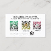 不実在動産プロフェッショナル写真ロゴQRコードの追加   名刺 (裏面)