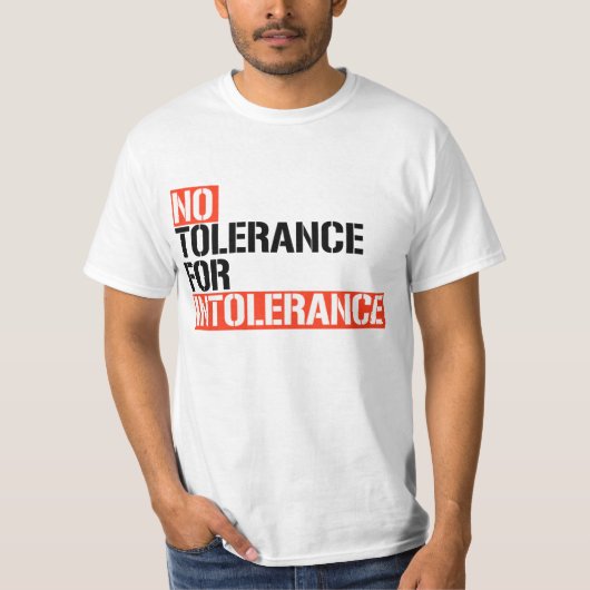 不寛容は許さない Tシャツ (正面)