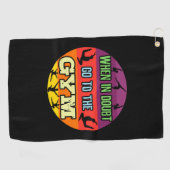 不審時の女子体操ジムへ ゴルフタオル (横)