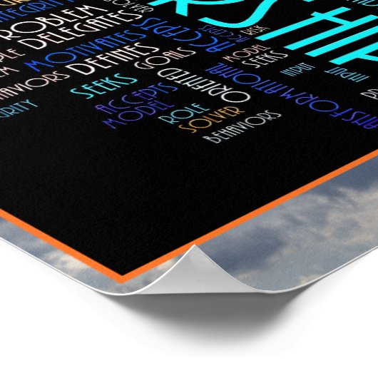 不屈の精神とリーダーシップ ポスター (角)