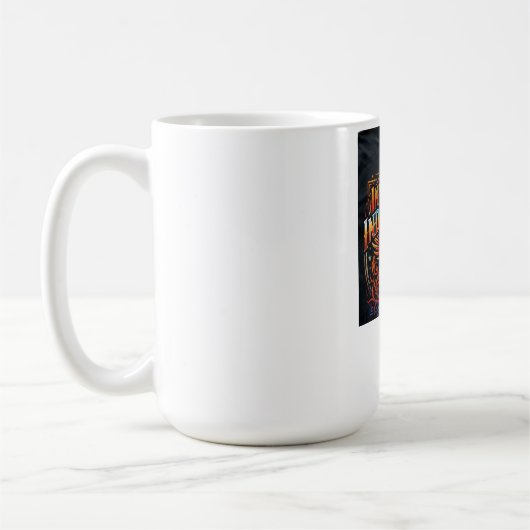 不屈の精神を呼び起こせ コーヒーマグカップ (左)