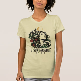 不屈の精神 - 女性的な自然の肖像画 山 Tシャツ