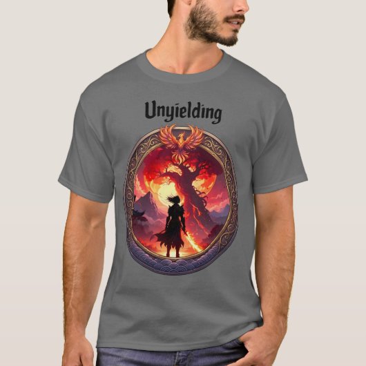 不屈の精神: 孤高の戦士の道 Tシャツ (正面)