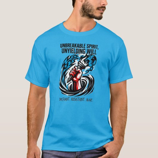 不屈の精神 束縛を断て 自由なマインドセット Tシャツ (正面)