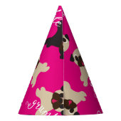 不平の不平の子鹿および黒いパグの誕生会 パーティーハット (裏面)