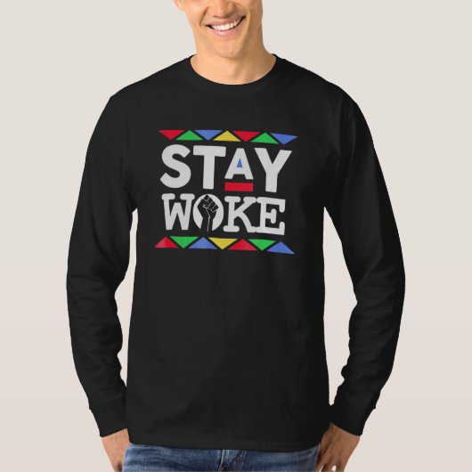 不平等な黒人勢力に対して目を覚ましたままにする Tシャツ (正面)