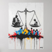 不平等はかりで測のグラフィティ – 都市の抗議アート ポスター (正面)