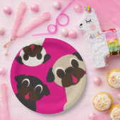 不平、不平のパグの紙皿 ペーパープレート (パーティー)