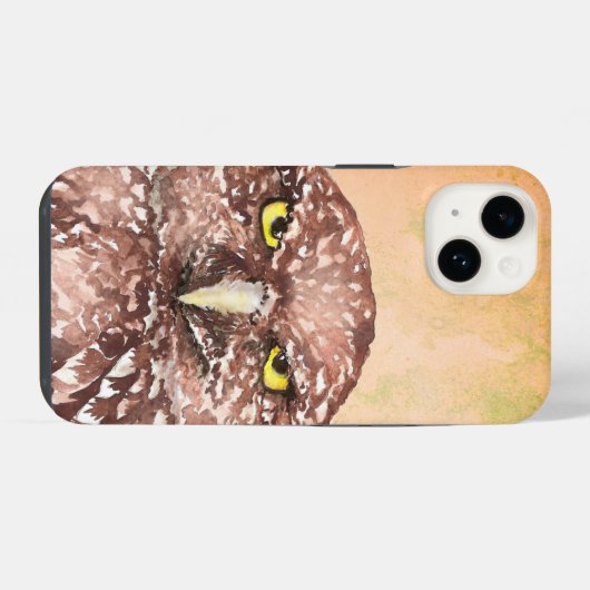 不幸な不機嫌な穴ぐきフクロウのクチクした水色 iPhoneケース (裏面横)