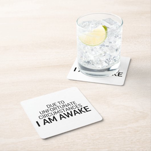 不幸な境遇で目が覚めた スクエアペーパーコースター (インサイチュ)