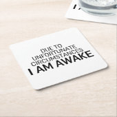 不幸な境遇で目が覚めた スクエアペーパーコースター (アングル)