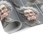 不幸な老婦人の風刺画 ラッピングペーパー (ロールコーナー)