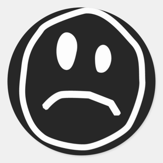 不幸な顔シール ラウンドシール (正面)