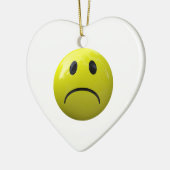 不幸な顔絵文字 セラミックオーナメント (左)