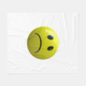 不幸な顔絵文字 フリースブランケット (正面(横))