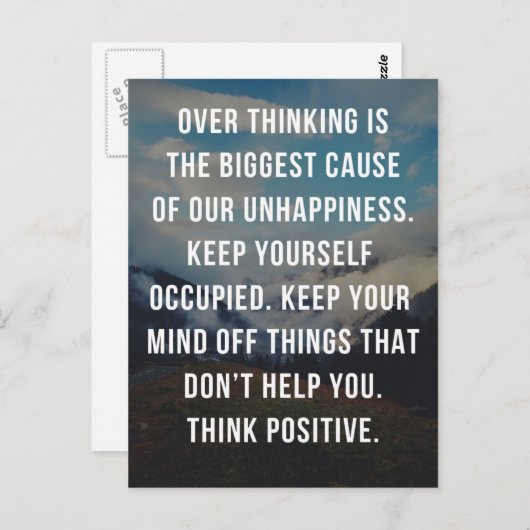 不幸の最大の原因引用文 ポストカード (正面/裏面)