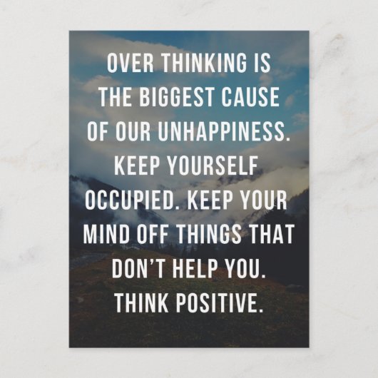 不幸の最大の原因引用文 ポストカード (正面)