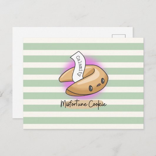 不幸クッキーが災難はがきを書く ポストカード (正面/裏面)