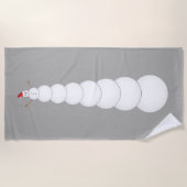 不当間抜けに背の高い雪だるま ビーチタオル (正面)