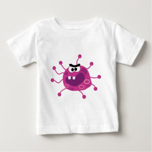 不快で間抜けな紫色の漫画の細菌 ベビーTシャツ