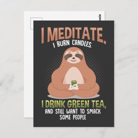 不快なスロスヨガグリーンティーリラックスの皮肉 ポストカード (正面/裏面)