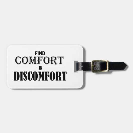 不快感で心地よいを見つける ラゲッジタグ (正面横)