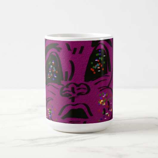 不思議そうなうさぎのマグカップ コーヒーマグカップ (中央)