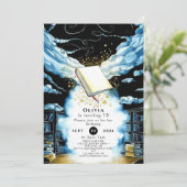 不思議で魔法がいっぱいの図書館の物語のような誕生日 招待状 (スタンド正面)