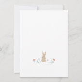 不思議なうさぎファミリーかわいいカップルベイビーシャワー 招待状 (裏面)