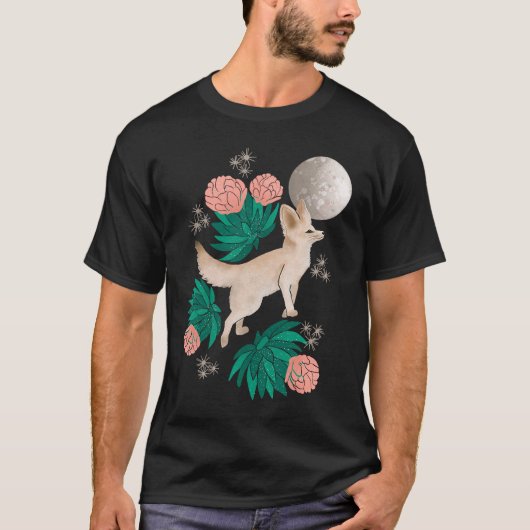 不思議なかわいいフェンネックキツネ Tシャツ (正面)