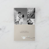 不思議なほどカワイイ ウェディング ブラウン ブルー フクロウ ありがとう サンキューカード (内部)