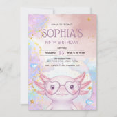 不思議なアホロトル 子供の誕生日 招待状 (正面)