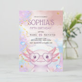 不思議なアホロトル 子供の誕生日 招待状 (スタンド正面)