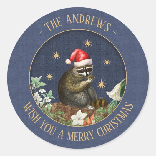 不思議なアライグマカスタマイズ可能なギフトシール ラウンドシール (正面)