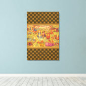 不思議なアリスの不思議の国の地図 キャンバスプリント (インサイチュ (ウッドフロア))