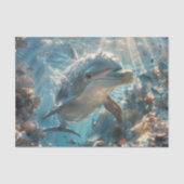 不思議なイルカのデコパージュ 薄葉紙 (正面)