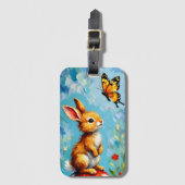 不思議なウサギと蝶 ラゲッジタグ (正面縦)