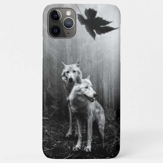 不思議なオオカミ 黒と白の葉だけ私たち Case-Mate iPhoneケース (裏面)