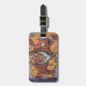 不思議なオレンジ色のタイガー魚のグラフィティ ラゲッジタグ (正面縦)