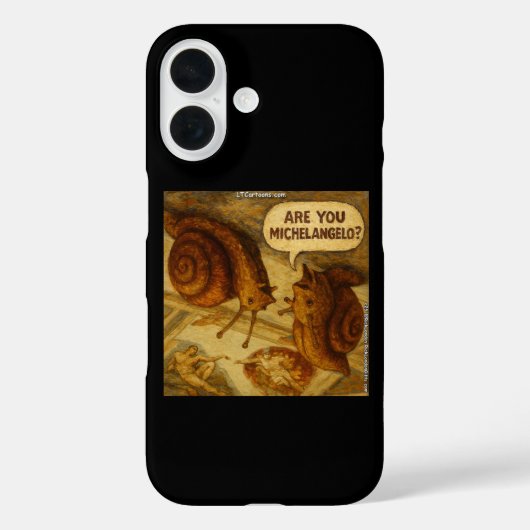 不思議なカタツムリとミケランジェロのパロディカートゥーン Case-Mate iPhoneケース (裏面)